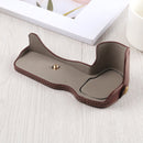 1/4 inch Thread PU Leather Camera Half Case Base for Canon EOS R (Coffee)