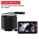 F200 4.3 Inch Screen Display HD1080P Snake Tube Inspection Endoscope with 8 LEDs, Length: 10m, Lens Diameter: 8mm, Mild Line