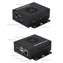 Waveshare Mini IO Board Full Ver Mini-Computer Base Box with Metal Case & Cooling Fan for Raspberry Pi CM4(EU Plug)