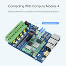 Waveshare Dual ETH Quad RS485 Base Board B for Raspberry Pi CM4, Gigabit Ethernet