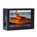 Waveshare 3.5 inch Display Aluminum Alloy Case for Raspberry Pi 4 (Black)
