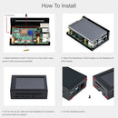 Waveshare 3.5 inch Display Aluminum Alloy Case for Raspberry Pi 4 (Black)