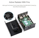 Waveshare Stripe Aluminum Cooling Case for Raspberry Pi 4, Built-In Active Radiator with Fins(Black)