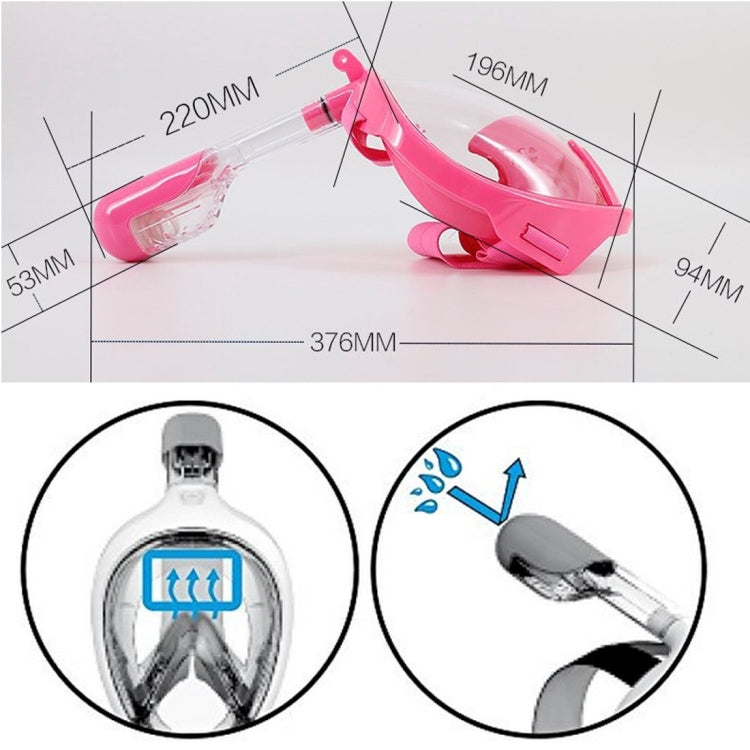 Kids Diving Equipment Full Face Design Snorkel Mask for GoPro HERO10 Black / HERO9 Black / HERO8 Black / HERO7 /6 /5 /5 Session /4 Session /4 /3+ /3 /2 /1, Insta360 ONE R, DJI Osmo Action and Other Action Cameras(Pink)