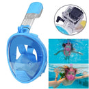 Kids Diving Equipment Full Face Design Snorkel Mask for GoPro HERO10 Black / HERO9 Black / HERO8 Black / HERO7 /6 /5 /5 Session /4 Session /4 /3+ /3 /2 /1, Insta360 ONE R, DJI Osmo Action and Other Action Cameras(Blue)