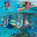 Kids Diving Equipment Full Face Design Snorkel Mask for GoPro HERO10 Black / HERO9 Black / HERO8 Black / HERO7 /6 /5 /5 Session /4 Session /4 /3+ /3 /2 /1, Insta360 ONE R, DJI Osmo Action and Other Action Cameras(Blue)