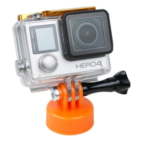 TMC HR383 Surfing Plastic Bottle Top Mount Tripod Adapter Holder for PULUZ Action Sports Cameras Jaws Flex Clamp Mount for GoPro HERO10 Black / HERO9 Black / HERO8 Black /7 /6 /5 /5 Session /4 Session ... her Action Cameras, Inner Diameter: 28.5mm(Orange)