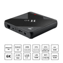 H10 6K HD Smart TV BOX,Android 9.0,Allwinner H6 Quad Core 64-bit ARM Cortex-A53,4GB+32GB, Support TF Card, SPDIF, HDMI, AV, WiFi, RJ45(Black)