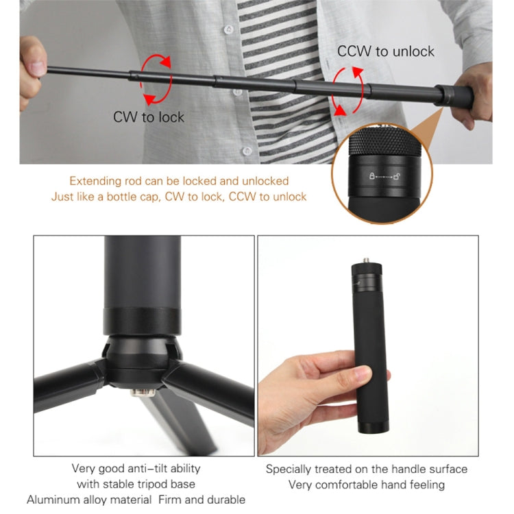 Sunnylife OP-Q9195 Metal Adapter + Tripod + Extending Rod for DJI OSMO Pocket