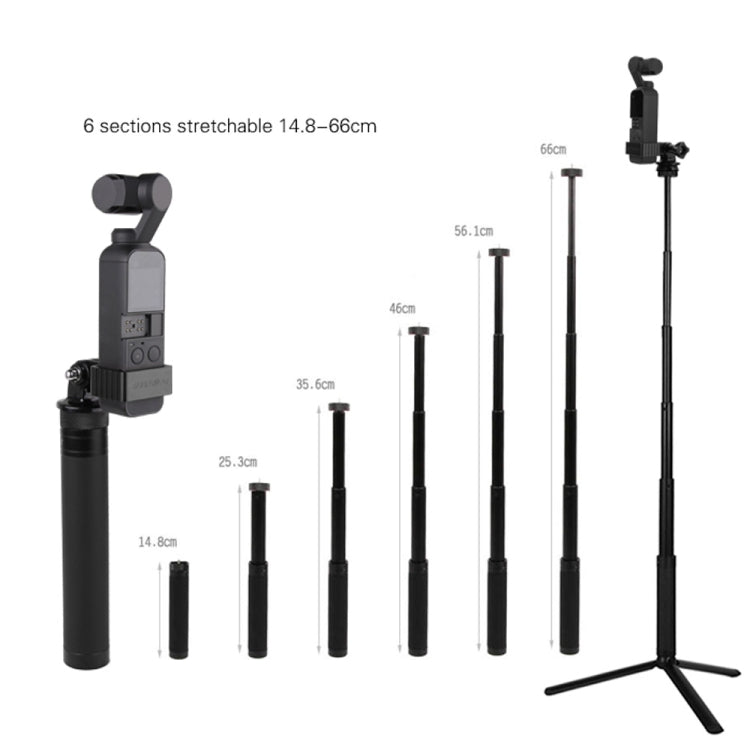 Sunnylife OP-Q9195 Metal Adapter + Tripod + Extending Rod for DJI OSMO Pocket