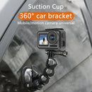 Suction Cup Jaws Flex Clamp Mount for for GoPro HERO9 Black / HERO8 Black /7 /6 /5 /5 Session /4 Session /4 /3+ /3 /2 /1, DJI Osmo Action, Xiaoyi and Other Action Cameras(Black)