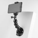 Suction Cup Jaws Flex Clamp Mount for for GoPro HERO9 Black / HERO8 Black /7 /6 /5 /5 Session /4 Session /4 /3+ /3 /2 /1, DJI Osmo Action, Xiaoyi and Other Action Cameras(Black)