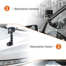 Suction Cup Jaws Flex Clamp Mount for for GoPro HERO9 Black / HERO8 Black /7 /6 /5 /5 Session /4 Session /4 /3+ /3 /2 /1, DJI Osmo Action, Xiaoyi and Other Action Cameras(Black)