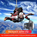 RUIGPRO 360 Degree Rotation Backpack Rec-Mounts Clip Clamp Mount + Phone Clamp for GoPro HERO9 Black / HERO8 Black /7 /6 /5 /5 Session /4 Session /4 /3+ /3 /2 /1, DJI Osmo Action, Xiaoyi and Other Action Cameras(Black)