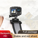 RUIGPRO Hook and Loop Fastener Backpack Rec-Mounts Clip Clamp Mount with Screw for GoPro HERO9 Black / HERO8 Black /7 /6 /5 /5 Session /4 Session /4 /3+ /3 /2 /1, DJI Osmo Action, Xiaoyi and Other Action Cameras(Black)