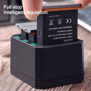 USB Triple Batteries Charger with LED Indicator Light for DJI OSMO Action(Black)