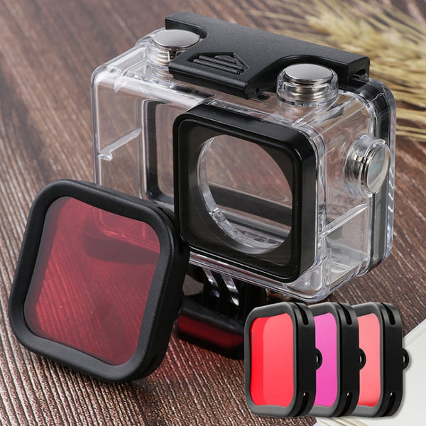 For DJI Osmo Action Underwater Waterproof Housing Diving Case Kits with Pink / Red / Purple Lens Filter
