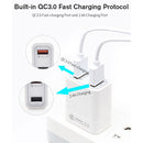 STARTRC 1106582 Dual-port QC 3.0 + 2.4A USB Fast Charger for DJI Mavic Mini,US Plug