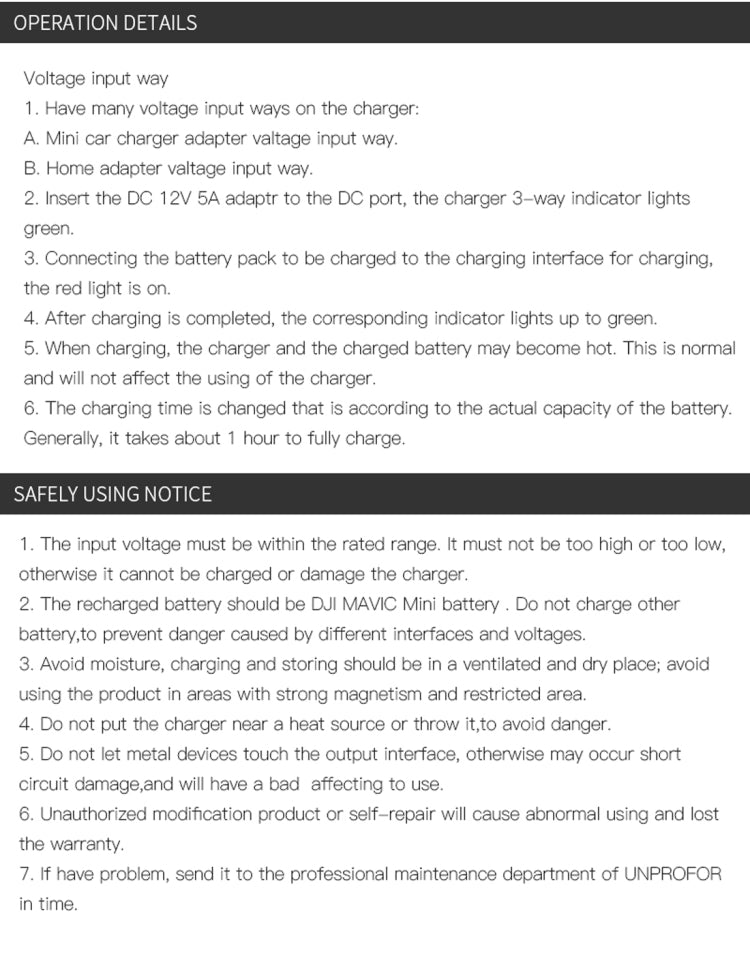 STARTRC 3 in 1 Travel Charger for DJI MAVIC Mini(EU Plug)