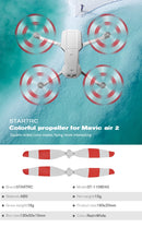 STARTRC 1 Pair Red and White Color Low Noise Quick-release Propellers for DJI Mavic Air 2