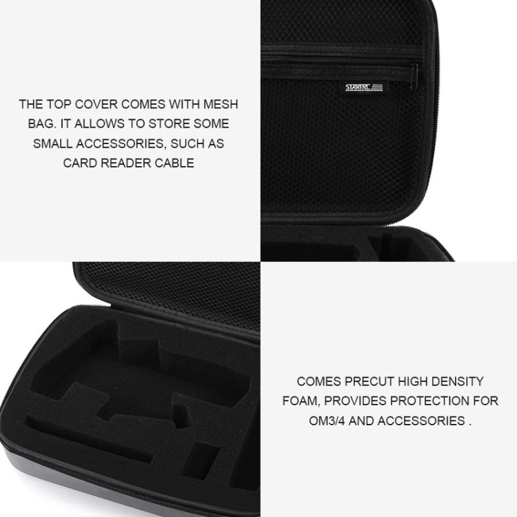 STARTRC Portable PU Leather Storage Bag Carrying Case for DJI OM4 / Osmo Mobile 3, Size: 25.5cm x 18cm x 7cm(Grey)