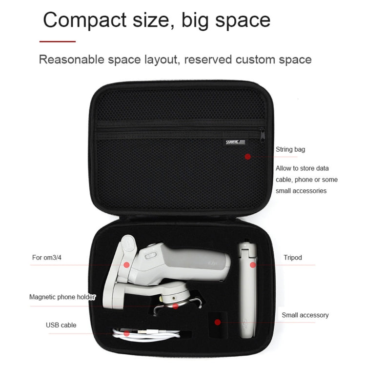 STARTRC Portable PU Leather Storage Bag Carrying Case for DJI OM4 / Osmo Mobile 3, Size: 25.5cm x 18cm x 7cm(Grey)