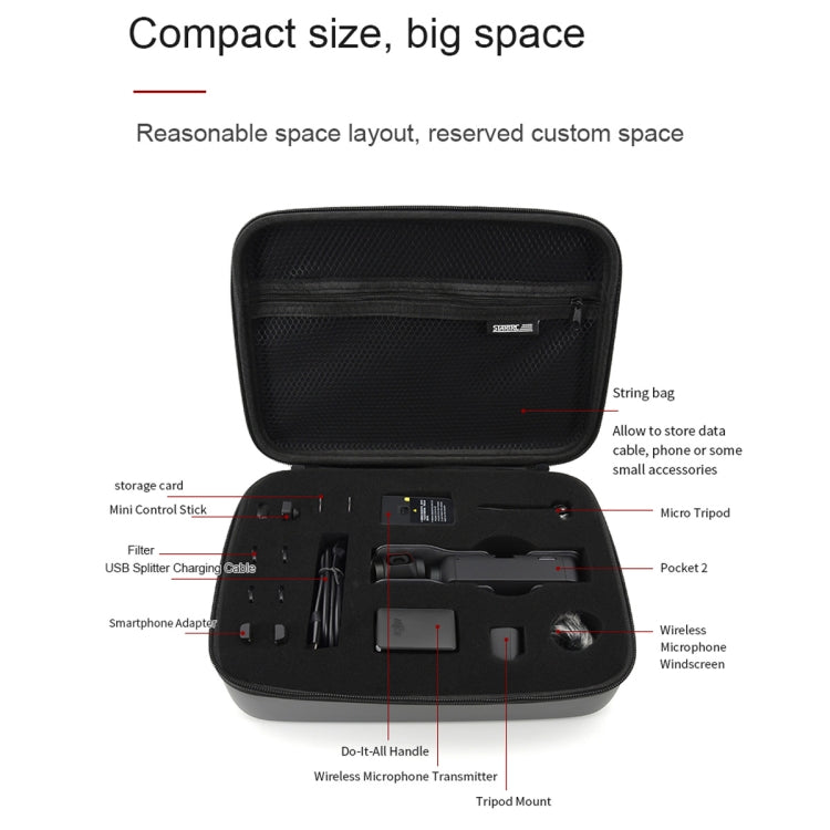 STARTRC Waterproof PU Carry Case Body and Accessories Storage Bag for DJI OSMO Pocket / OSMO Pocket 2(Grey)