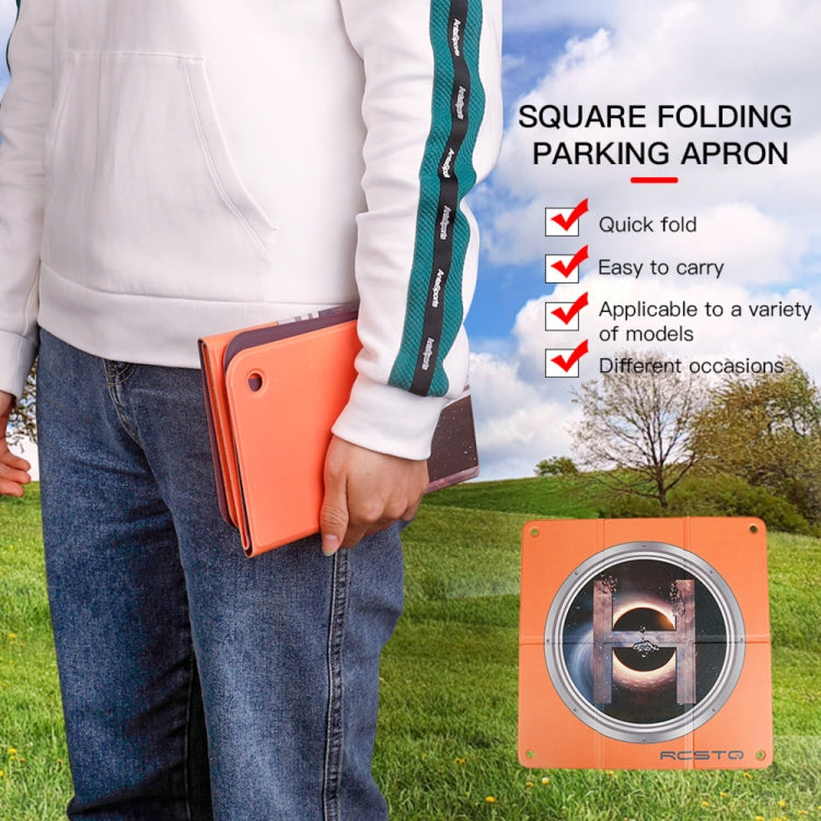 RCSTQ 45cm Square Portable Parking Apron Foldable Landing Pad for DJI FPV / Mavic mini / Air 2S (Orange)