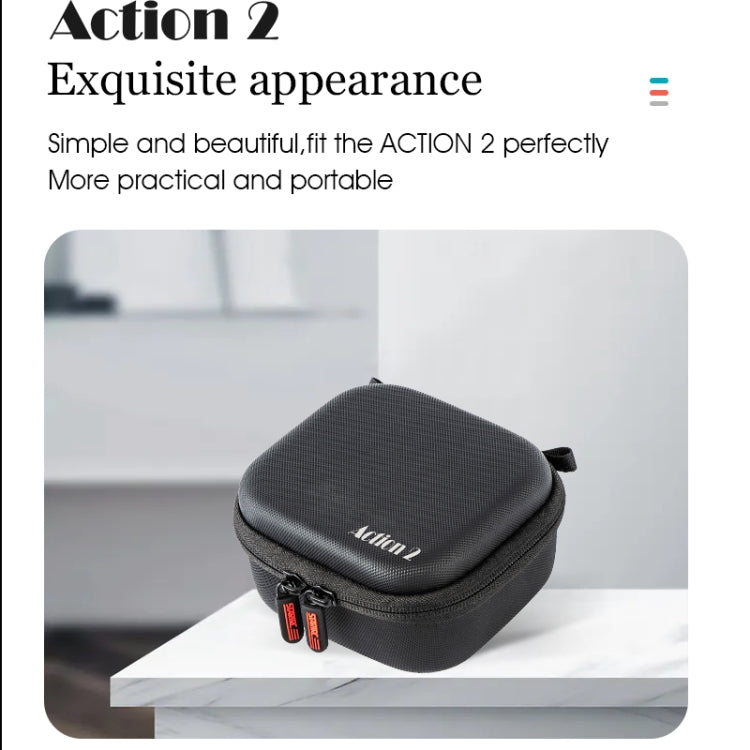 STARTRC Diamond Texture PU Storage Case Bag for DJI Action 2 (Black)