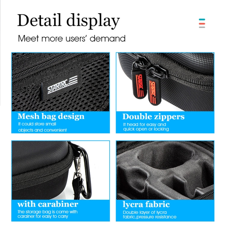 STARTRC Diamond Texture PU Storage Case Bag for DJI Action 2 (Black)