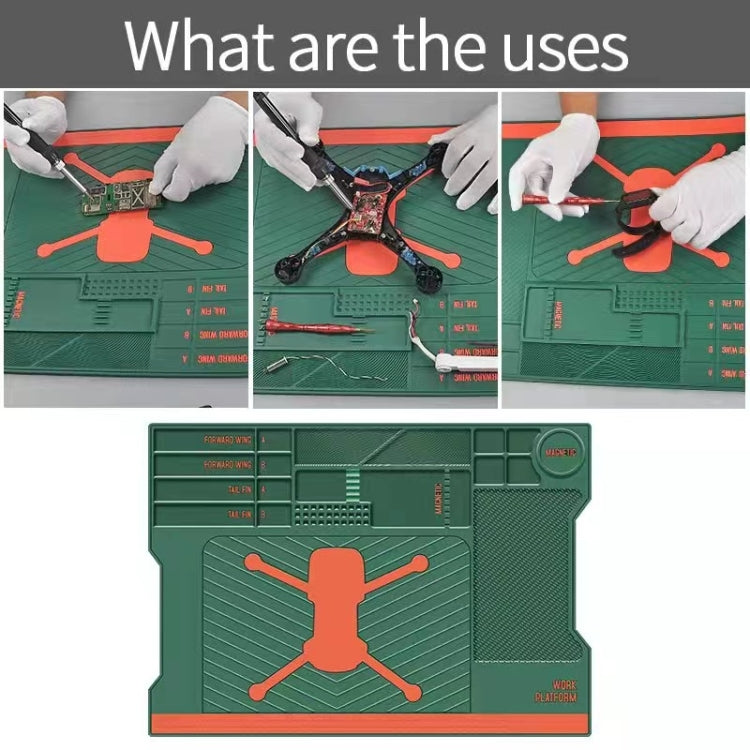 Maintenance Platform Repair Insulation Pad Silicone Mat for Drone (Green)