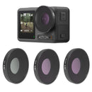JSR 3 in 1 CPL ND8 ND16 Lens Filter For DJI Osmo Action 3 / GoPro Hero11 Black / HERO10 Black / HERO9 Black
