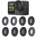 JSR 8 in 1 Streak Blue CPL ND8 ND16 ND32 ND64 STAR NIGHT Lens Filter For DJI Osmo Action 3 / GoPro Hero11 Black / HERO10 Black / HERO9 Black