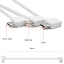 STARTRC 30cm 8 Pin to Micro USB Converting Connector Data Cable for DJI Mavic Mini / Air, Shark Remote Controller(White)