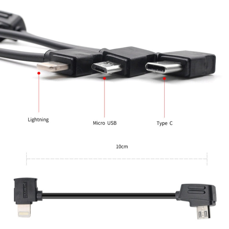 STARTRC 10cm 8 Pin to Micro USB Converting Connector Data Cable for DJI Mavic Mini / Air, Shark Remote Controller(Black)