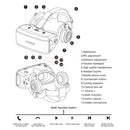 VR SHINECON G06E Virtual Reality 3D Video Glasses Suitable for 4.7 inch - 6.1 inch Smartphone with Headset (White)
