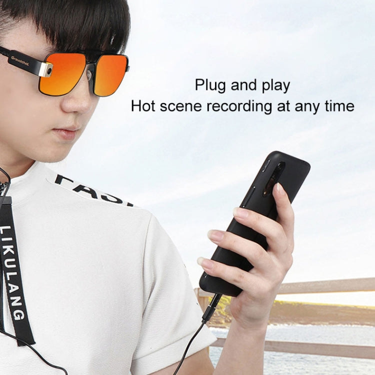 Groudchat JP1DV1 1080P HD Smart Camera Mobile Phone USB Live Camera for Glasses Legs, Built-in Sound-absorbing and Noise-reducing Microphone (Black Gold)