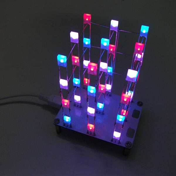 Geekcreit DIY C51 Touch Control 3x3x4 Color LED Light Cube Kit