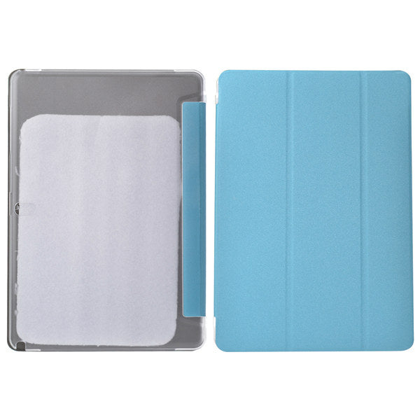 Scrub Folio PU Leather Case Translucent Back Cover For Samsung P900