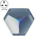 A95X F4 8K UHD Smart TV BOX Android 10.0 Media Player wtih Remote Control, Amlogic S905X4 Quad Core Cortex-A55 up to 2.0GHz, RAM: 4GB, ROM: 128GB, 2.4GHz/5GHz WiFi, Bluetooth, UK Plug(Metallic Blue)