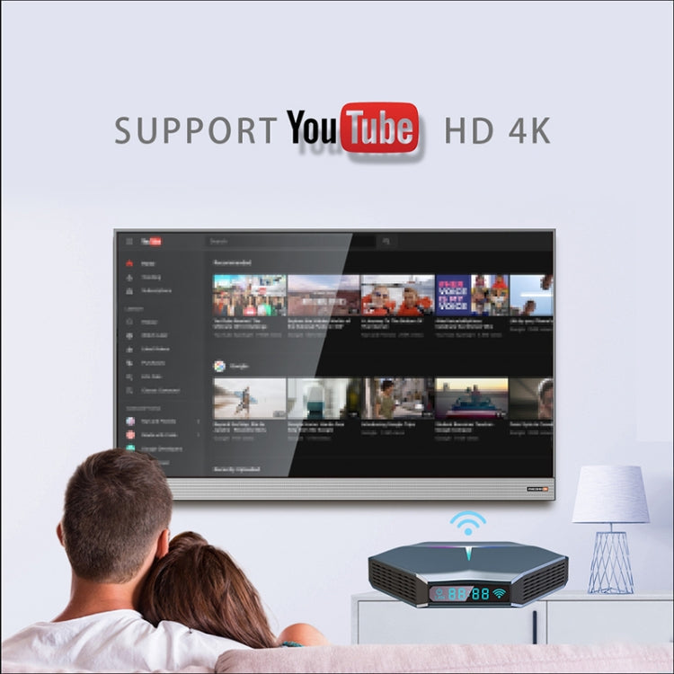 A95X F4 8K UHD Smart TV BOX Android 10.0 Media Player wtih Remote Control, Amlogic S905X4 Quad Core Cortex-A55 up to 2.0GHz, RAM: 4GB, ROM: 128GB, 2.4GHz/5GHz WiFi, Bluetooth, AU Plug(Metallic Blue)