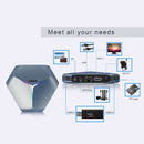 A95X F4 8K UHD Smart TV BOX Android 10.0 Media Player wtih Remote Control, Amlogic S905X4 Quad Core Cortex-A55 up to 2.0GHz, RAM: 4GB, ROM: 128GB, 2.4GHz/5GHz WiFi, Bluetooth, US Plug(Metallic Blue)