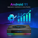 X96 X4 8K Smart TV BOX Android 11.0 Media Player with Remote Control, Amlogic S905X4 Quad Core ARM Cortex A55, RAM: 4GB, ROM: 64GB, Support 100M, Dual Band WiFi, Bluetooth, UK Plug