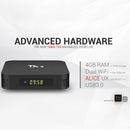 TANIX TX3 4K Smart TV BOX Android 9.0 Media Player wtih Remote Control, Quad Core Amlogic S905X3, RAM: 4GB, ROM: 32GB, 2.4GHz/5GHz WiFi, Bluetooth, EU Plug