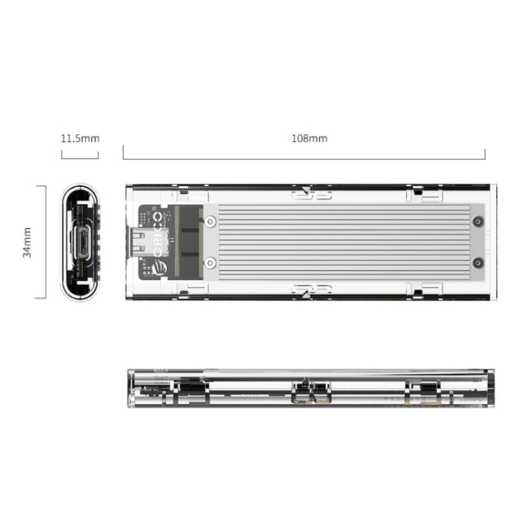 ORICO TCM2-C3 NVMe M.2 SSD Enclosure (10Gbps)(Silver)