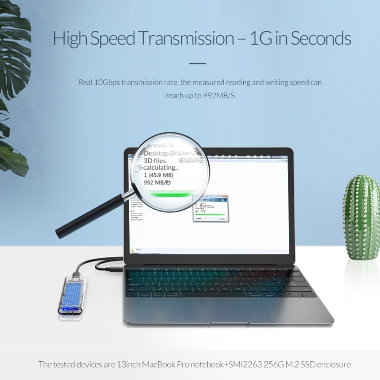 ORICO TCM2-C3 NVMe M.2 SSD Enclosure (10Gbps)(Silver)