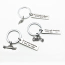 Creative Drive Safe Handsome Words Stainless Steel Keychain Key Rings(Motorcycle)