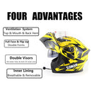 Soman 955 Skyeye Motorcycle Full / Open Face Bluetooth Helmet Headset Full Face, Supports Answer / Hang Up Calls(Skyeye Yellow)