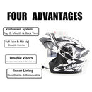 Soman 955 Skyeye Motorcycle Full / Open Face Bluetooth Helmet Headset Full Face, Supports Answer / Hang Up Calls(Skyeye White)