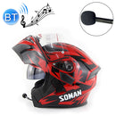 Soman 955 Skyeye Motorcycle Full / Open Face Bluetooth Helmet Headset Full Face, Supports Answer / Hang Up Calls(Skyeye Red)